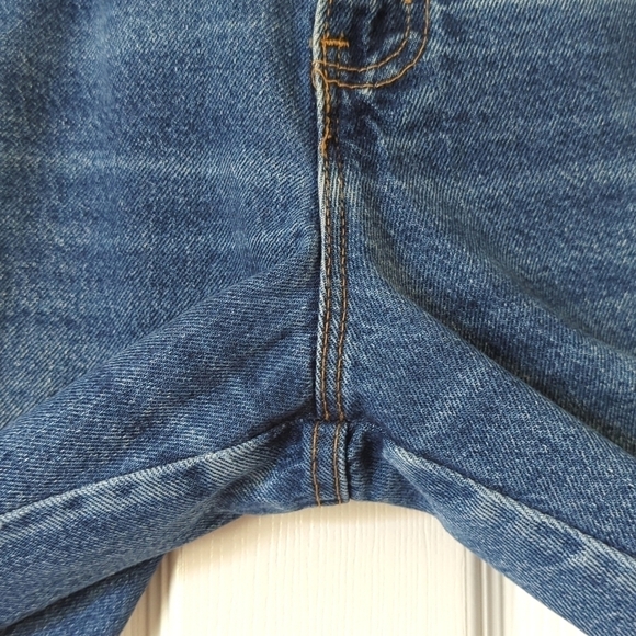 Chic 80's Vintage Dark Wash High Waisted Relaxed Fit Tapered Leg Mom Jeans 14 - Picture 11 of 13